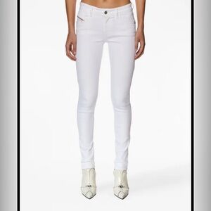 Y2K DIESEL “Clush” Mid Rise,White Strechy skinny Jeans size W29 L32